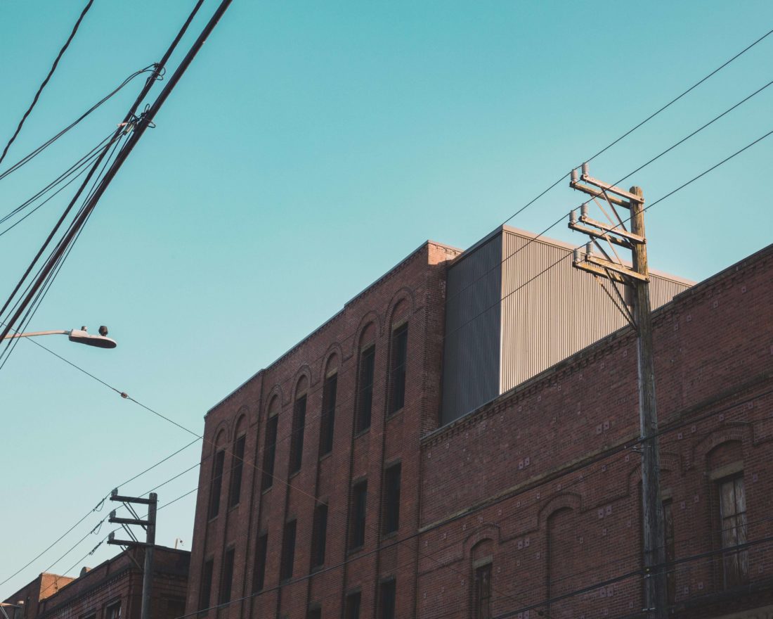 Picture of old brick industrial buildings