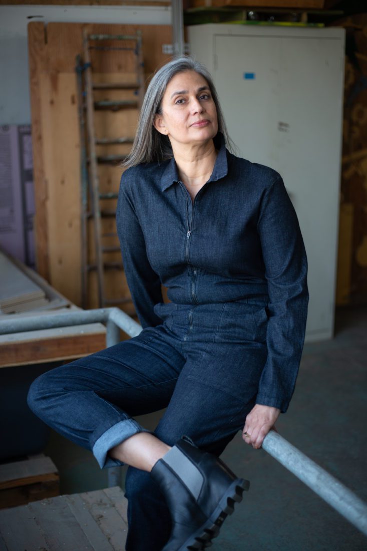 Photography of Michelle Dunn Marsh wearing Boilersuit in Denim